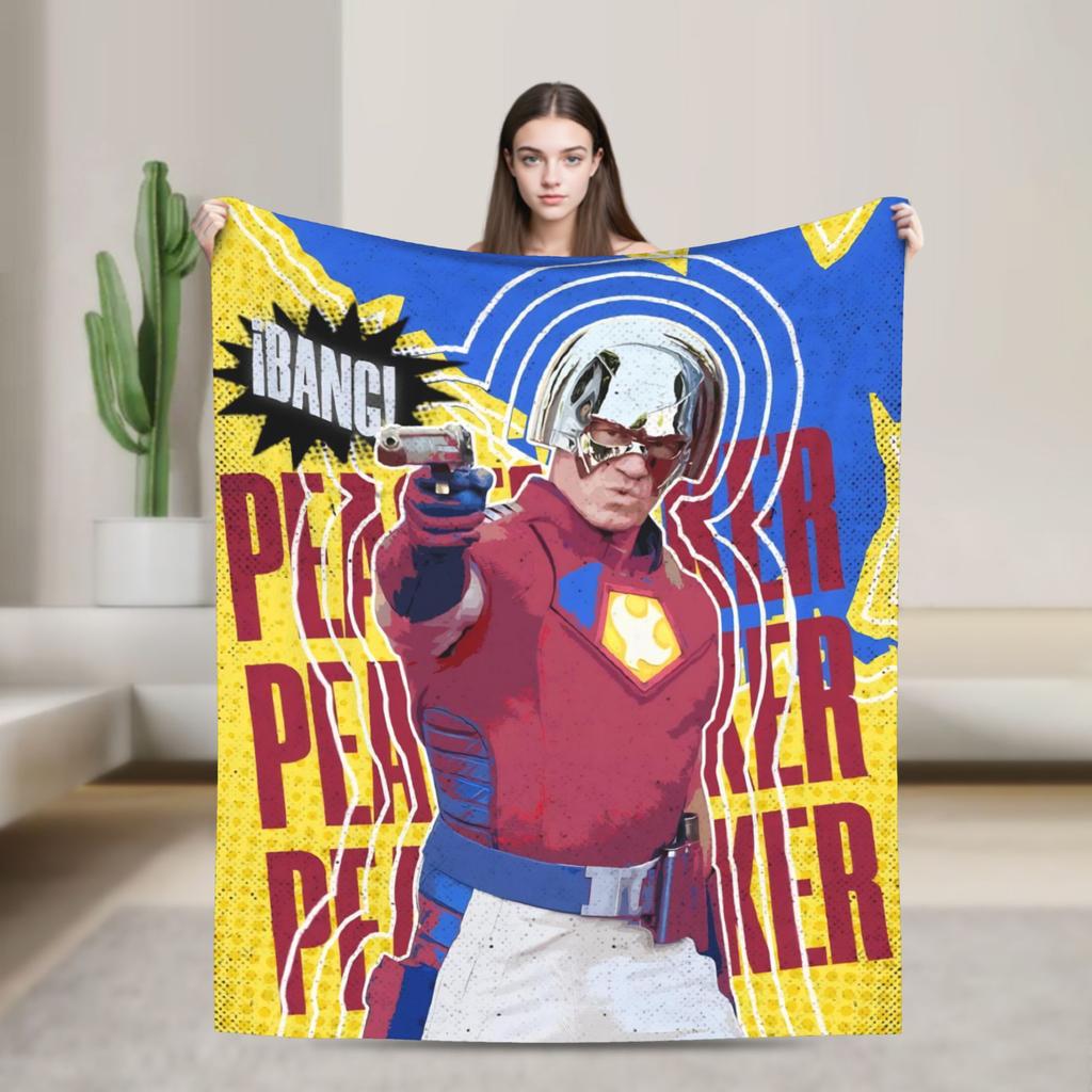 Adrian Chase Vigilante Peacemaker Flannel Blanket Soft Warm Bedding Throws for Home Decor Airplane Bedspread Sofa Bed Cover