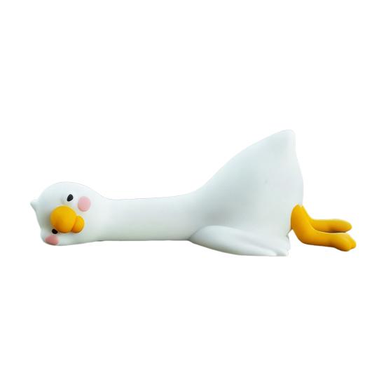 Миниатюрная фигурка гуся из смолы, забавная смоляная маленькая гусыня, декор для компьютера, коллекционная, милая 3D поделка, скульптура для офисного стола, приборной панели автомобиля, домашнего декора