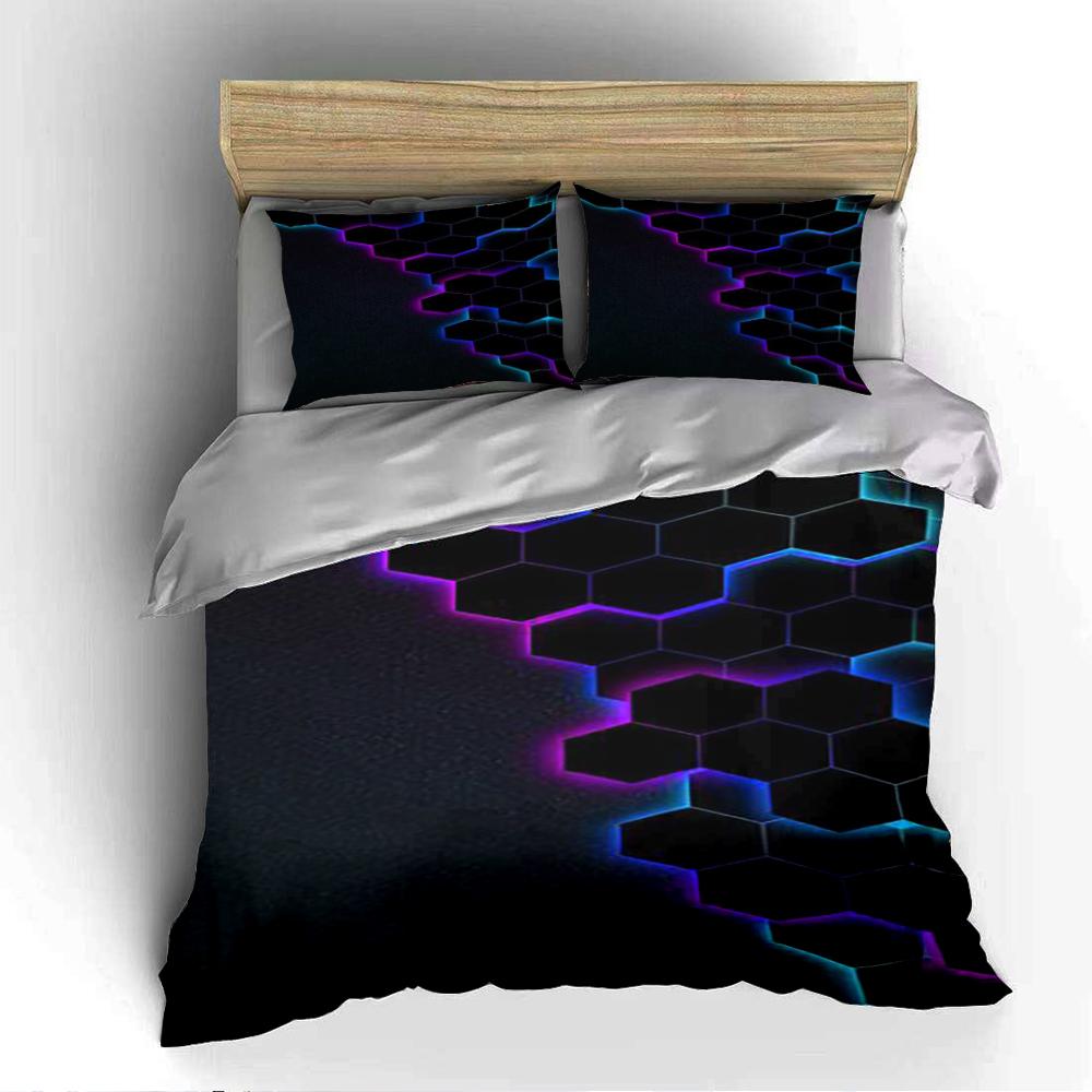 Neon Hexagon Pattern Bedding Bedding set (1 duvet cover, 2 pillowcases, duvet not included)