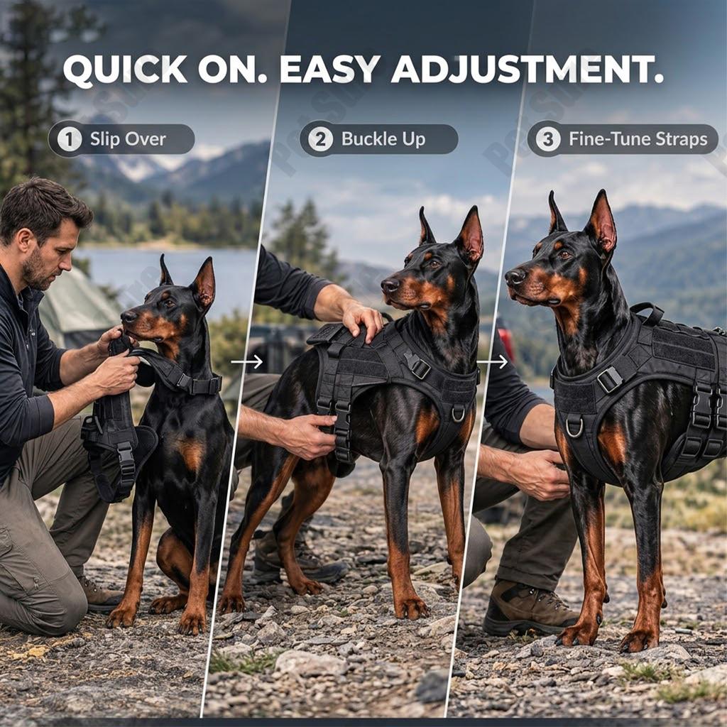 New Heavy Duty Tactical Dog Harness Leash Set Large Dog No Pull Adjustable Reflective Service Training Pet Harness Easy Control