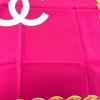 Б/у Шарф Chanel с логотипом Coco Mark, шелк, розовый, 80 см, оригинал 1195