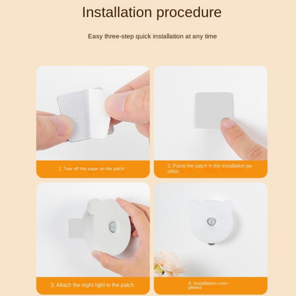 Светодиодный ночник с датчиком движения человека, PIR-сенсор движения, настенный светильник, перезаряжаемый через USB, шкаф, коридор, лестница, кухонный светильник