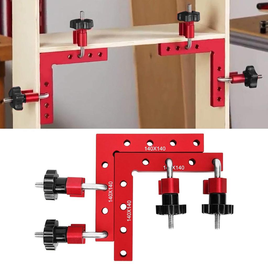 2 Set Woodworking Corner Clamps Right Angle Ruler 90 Degree L-shaped Auxiliary Square Aluminium Positioning Plates Fixing with Precise Angles