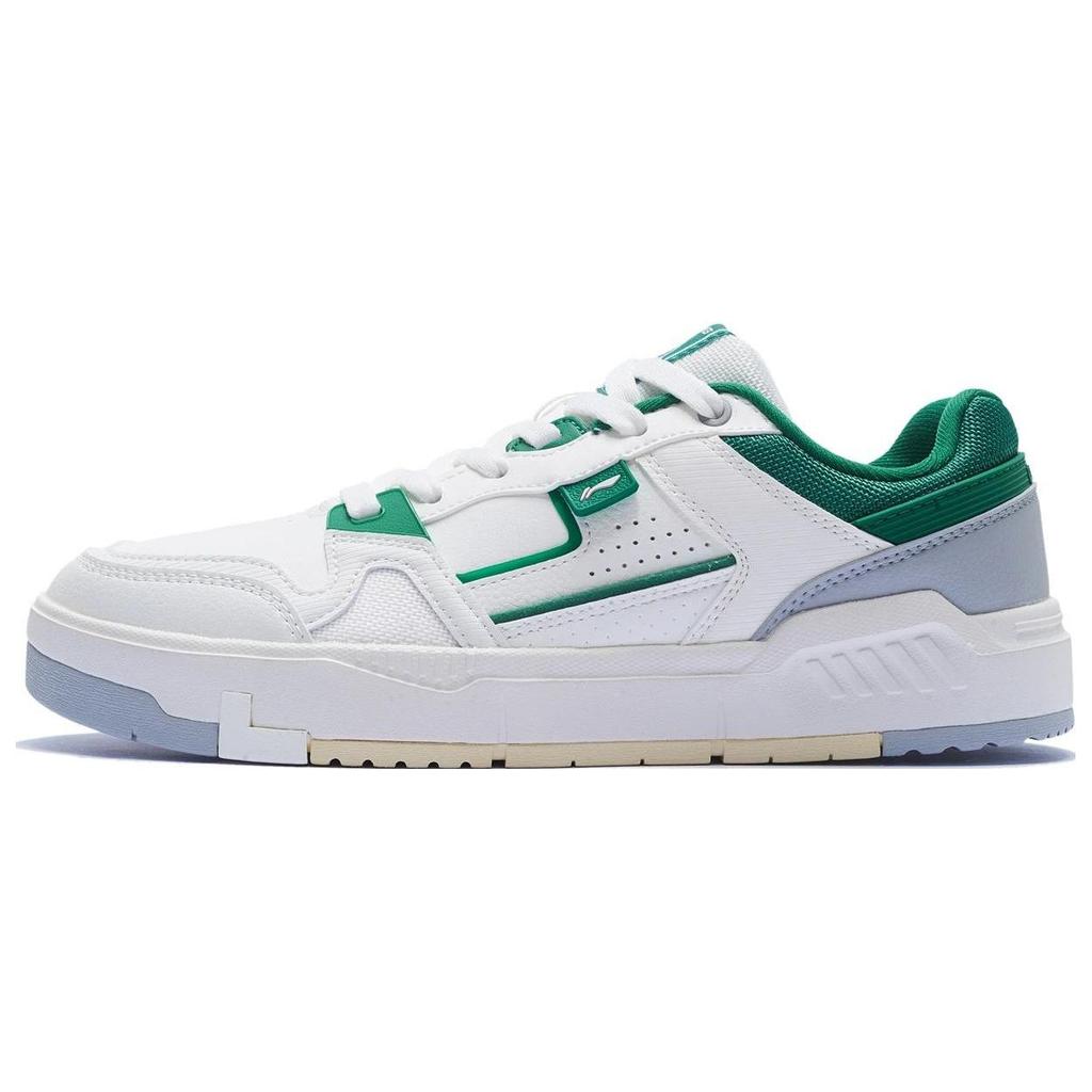 Li Ning ACE V2 Текстиль, Синтетическая кожа Нескользящие Устойчивые к истиранию Низкие кеды для скейтборда Мужские Белый Зеленый AGCS155-3