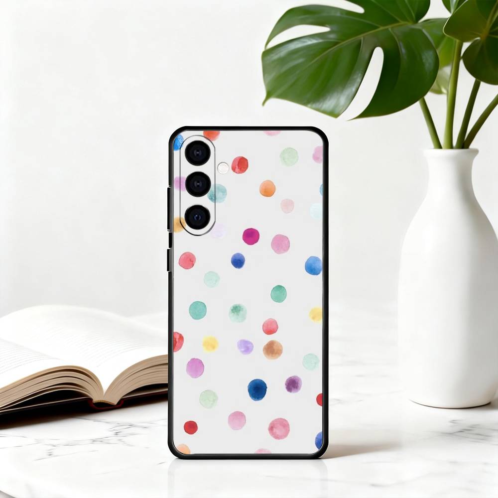 Чехол для телефона DOT P-Polka Pattern для Samsung Galaxy A73, A72, A71, A70, A53, A52, A51, Мягкий силиконовый черный чехол