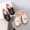 Children Girls Casual Retro Bowknot Design Soft Bottom Non-Slip Princess Shoes Single Shoes Leather Shoes