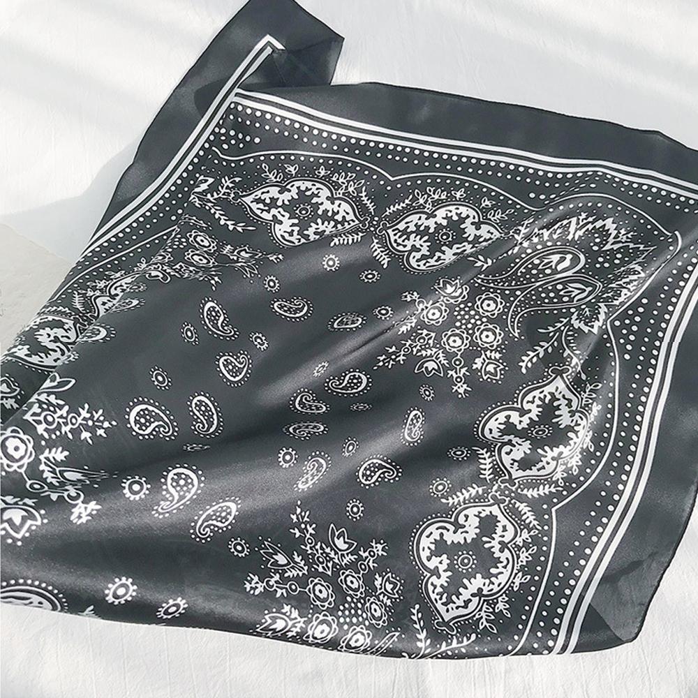 Elegant For Women Paisley Printed Flower Small Shawls Head Scarfs Square Hijab Scarf Bandana