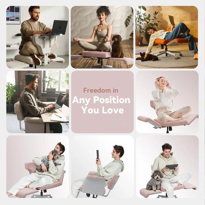 Chaise multi-positions - NEWTRAL - Freedom-X-FB - Rose - Accoudoirs - Bureau intérieur