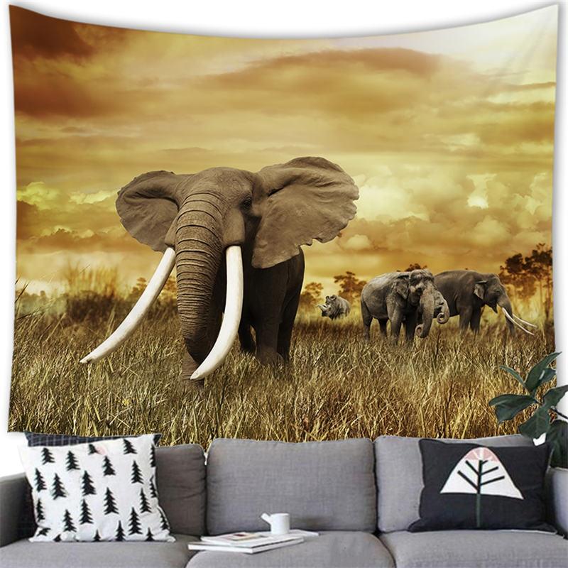 Гобелен со слоном, настенный гобелен с дикими животными, креативный декоративный гобелен со слоном, настенный гобелен со слоном, украшение для дома, общежития