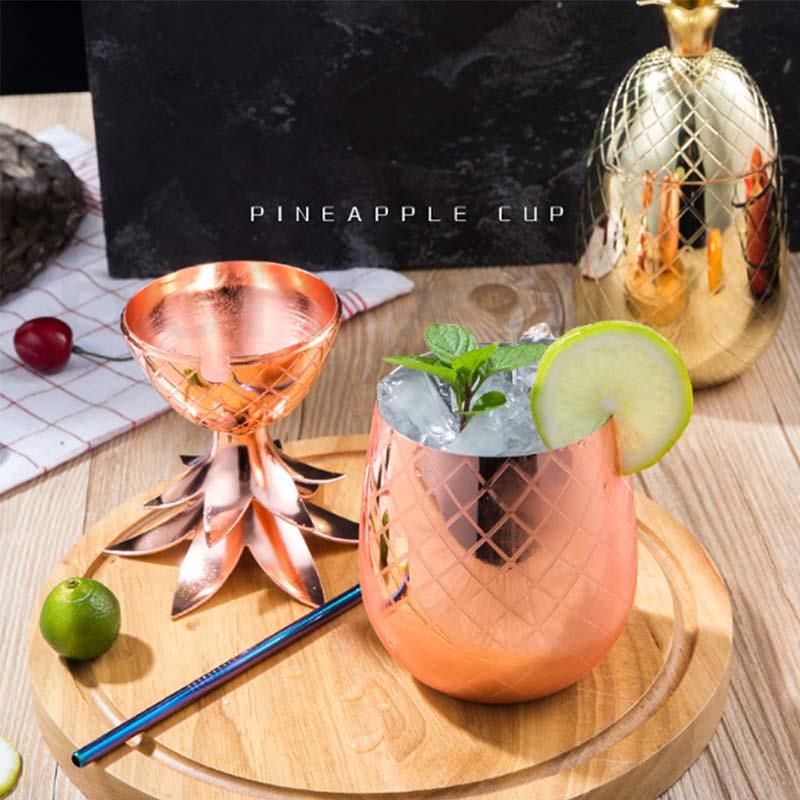 BORREY 500 мл чашка с ананасом Московский мул, медные кружки, кружка для кофе из нержавеющей стали, барная чашка для коктейля, чашка для горячей и холодной воды, металлическая пивная кружка