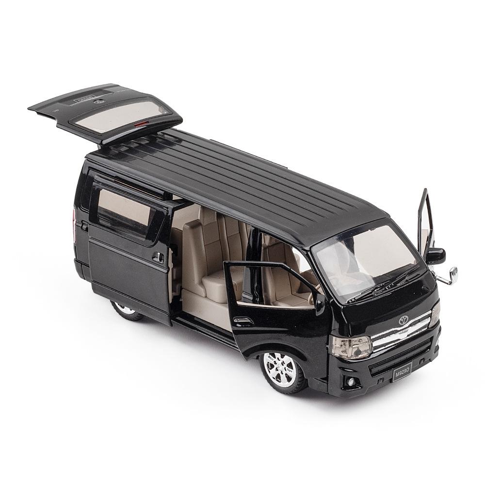 1:Модели игрушечных автомобилей HIACE Масштаб 32 Сплав Литье под давлением MPV Открывающиеся двери Инерционный Звук Свет Автомобиль для деловых поездок Подарки для мальчиков