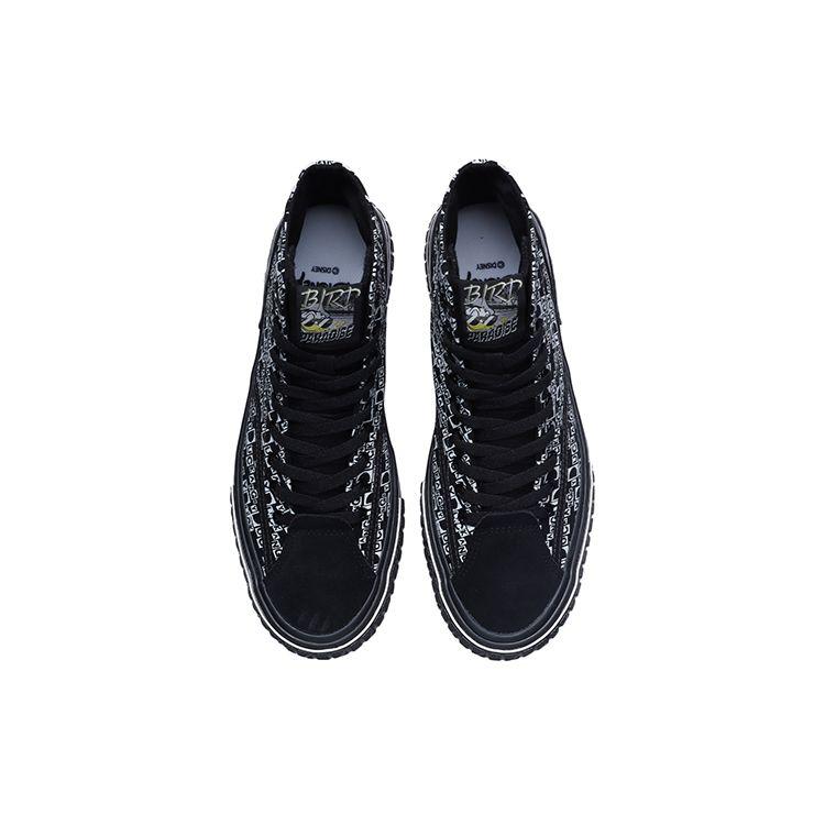 Li Ning Disney X Collaboration Повседневные противоскользящие прочные высокие кроссовки для скейтбординга Унисекс кроссовки для скейтбординга Черные AGCR179-1