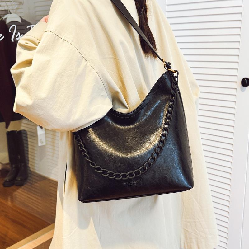 Ретро сумка женская большой вместимости 2025 новая осень и зима универсальная цепочка на плечо сумка-мессенджер повседневная дорожная сумка