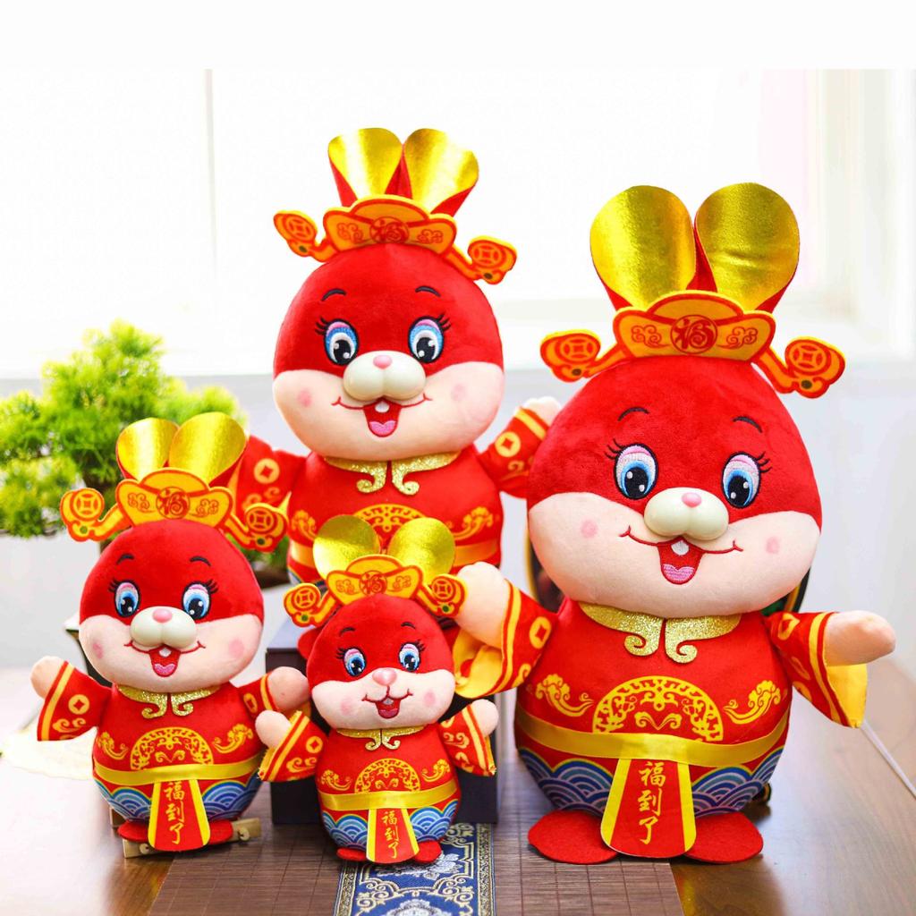 Новый год Кролика Талисман Бог Богатства Кролик Благословение Плюшевые Игрушки Компания Новогоднее Мероприятие Подарок