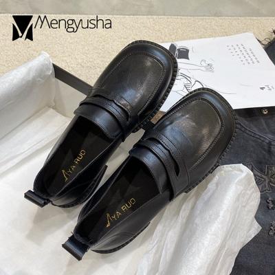 Модные туфли 2-Style с квадратным носком, мокасины со шнуровкой, британские кожаные туфли для женщин, оксфорды, низкие каблуки, вязаные туфли дерби для женщин