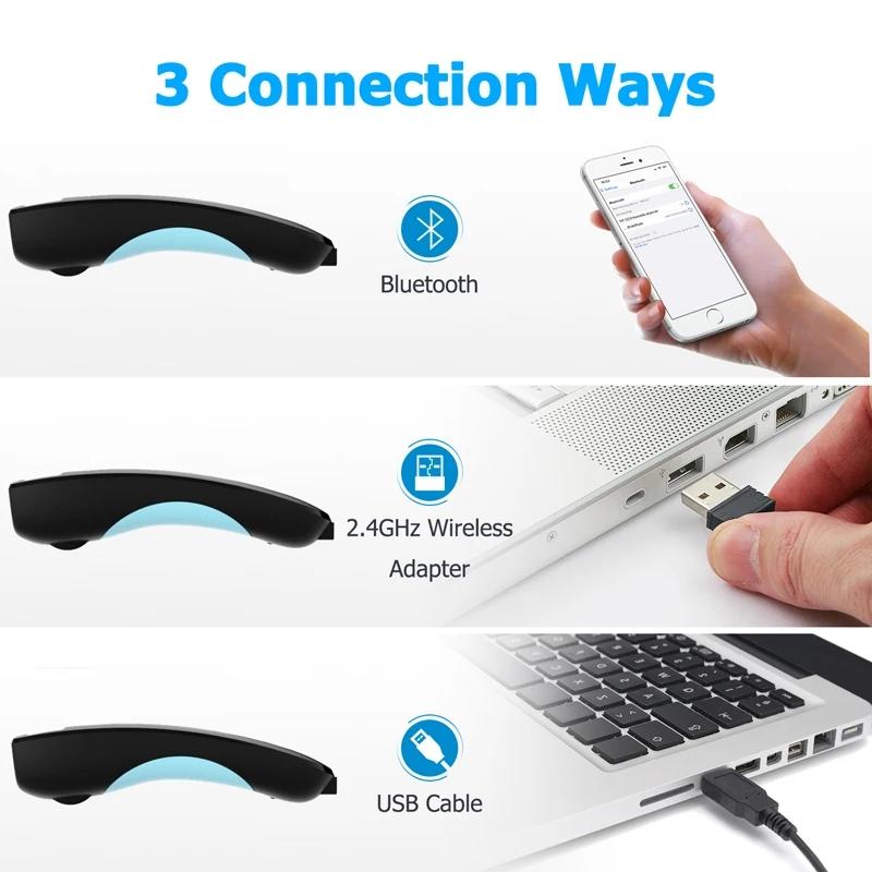 2D сканер штрих-кода Bluetooth 2.4G беспроводной QR-код мини ручной портативный карманный считыватель iOS Android ПК для мобильных платежей