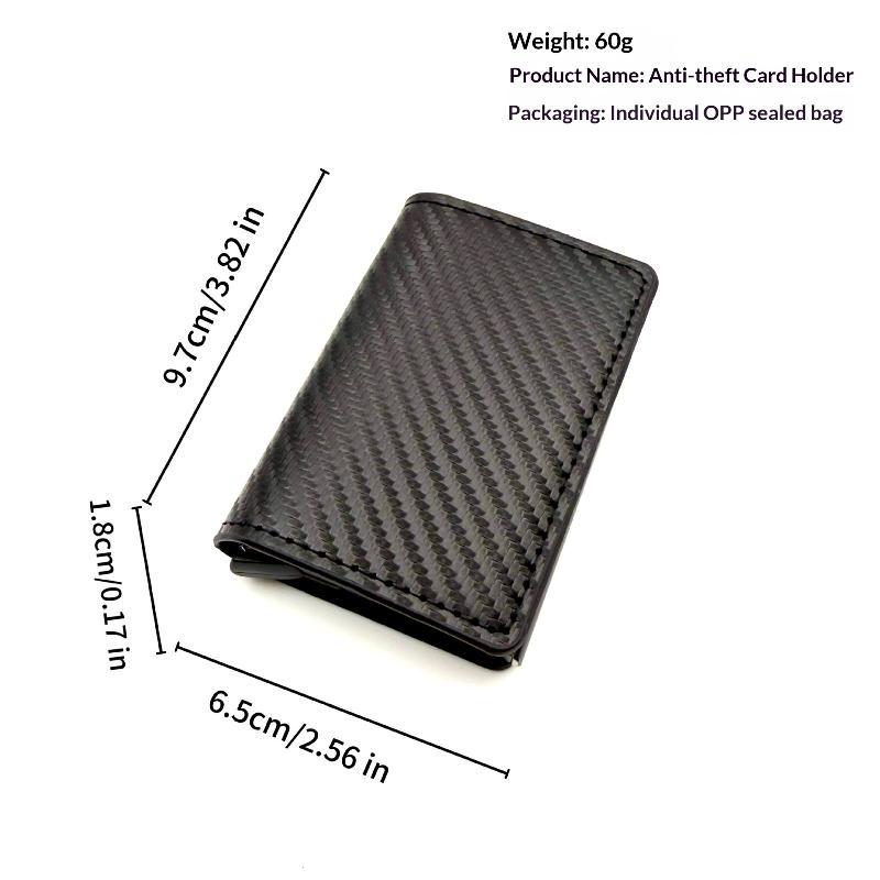 Minimalist Carbon Fiber Men Wallet RFID Blocking Aluminum Card Holder Thin Business Purse for Daily Carry
