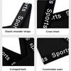 New Padless Yoga Sports Bra Letter Strap Running Fitness Shockproof Vest Bra