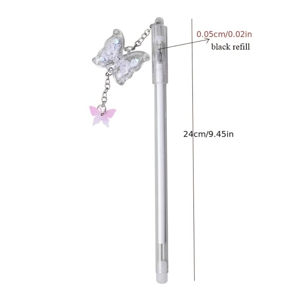 Подвеска-бабочка Ручка для подписи Быстросохнущая шариковая ручка Мультяшные нейтральные гелевые ручки Канцелярские принадлежности