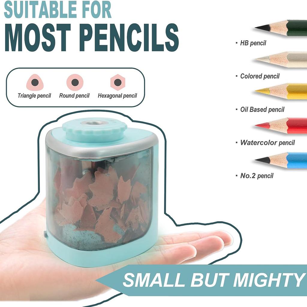 Электрическая точилка для карандашей Полуавтоматическая Работает от батареек Простое управление Точилка для карандашей для детей