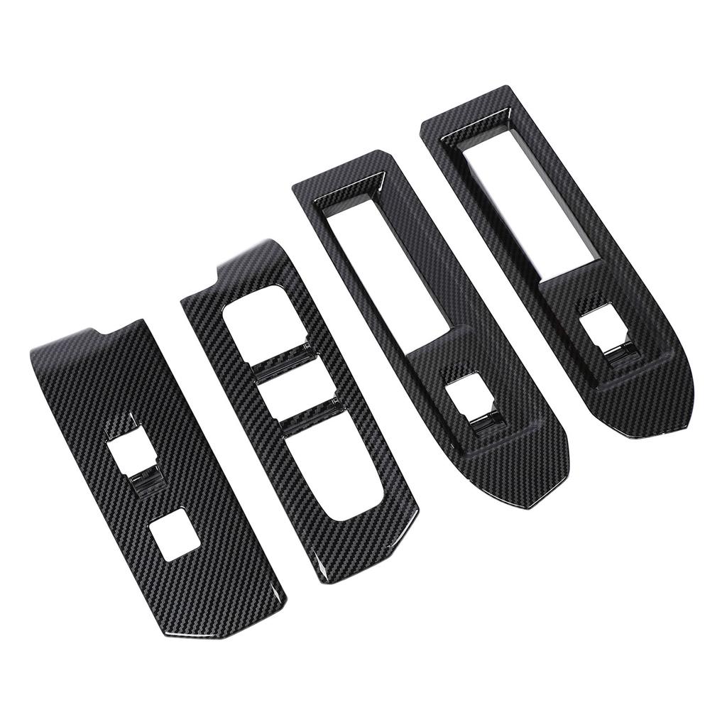 4 шт. Накладки на панель переключателей стеклоподъемников, отделка в стиле карбонового волокна, украшение интерьера, накладки на панель управления стеклоподъемниками для Tacoma 2024