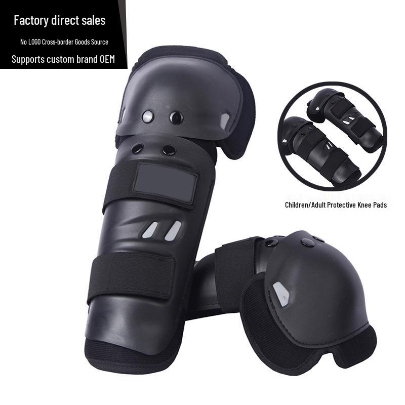 Motorcycle Off-Road Knee and Elbow Pads Set - Round Head Competition Protective Gear