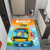 Bluey's Bus Adventure Themed Anti-Slip Rugs - Polyester Home Decor, Suitable for Bedrooms, Living Rooms, Doorways, Studios, and Decorations