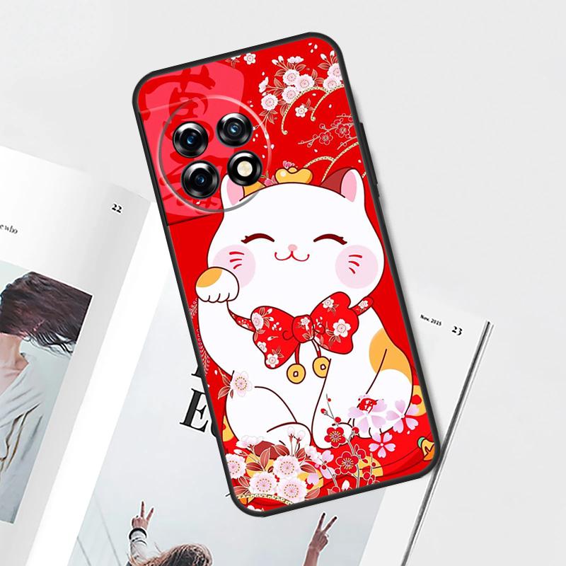 China cute lucky cat Case For OnePlus Nord CE 5 3 4 Lite N20 N30 OnePlus 15 13 12 11 10 Pro 12R 13R 10T 13T Cover
