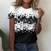 Floral Plants Pattern T-Shirt For Women Flower 3D Printed T Shirts Summer Casual Round Neck Tops Short Sleeves Oversized Tees