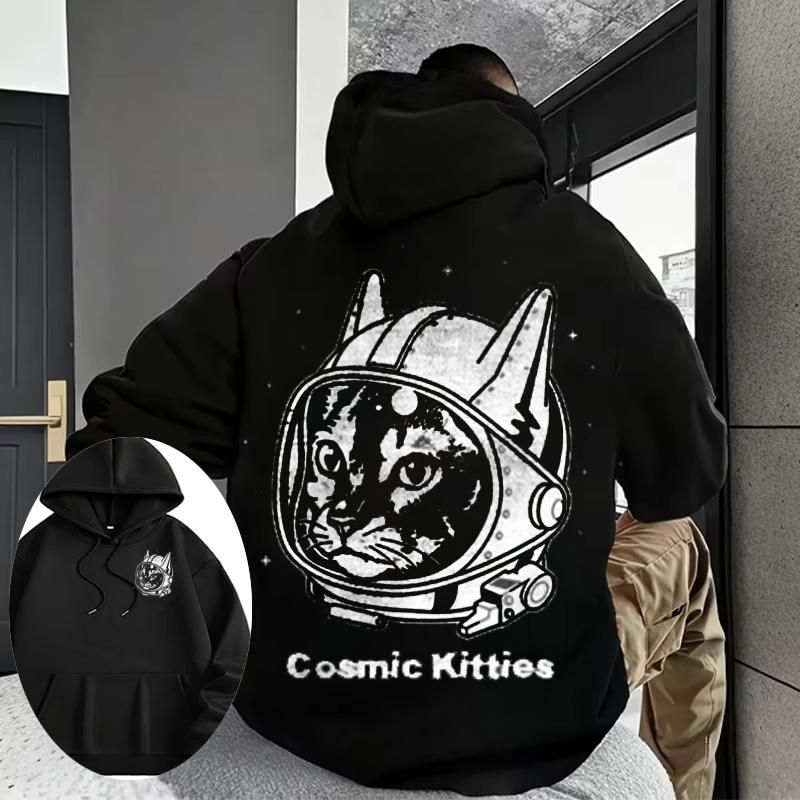 2025 COOLMIND DB Cat 100%Printed Cotton Sweater Hoodie Acid Washed Exclusive Graphic Unisex Cool Streetwear Men Big Size Y2K