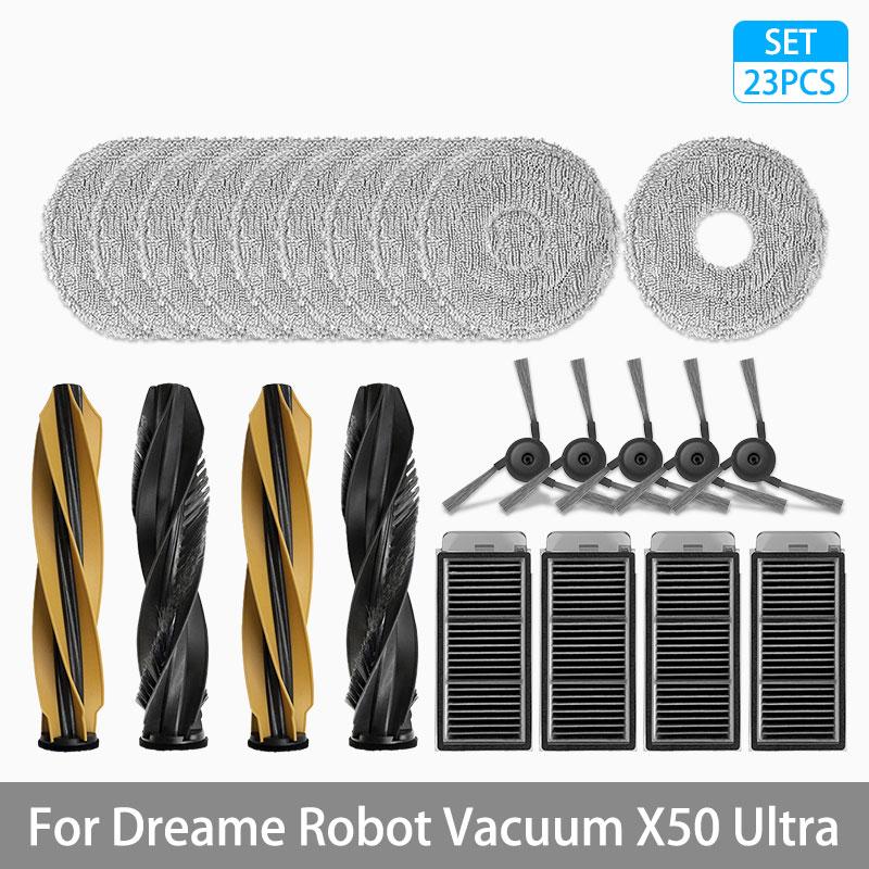 Для Dreame X50 Ultra / S40 Enhanced Edition Запчасти для пылесоса Основная щетка Боковая щетка Hepa-фильтр Тряпка для мытья пола Мешок для пыли Аксессуары