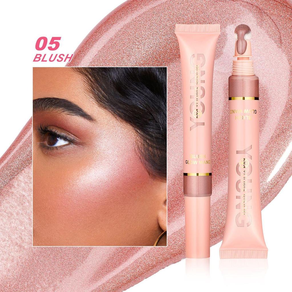 Liquid Cushion Blush Highlighting Stick Перламутровые жидкие румяна, удобные в использовании и переноске