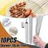 10 шт. многоразовые шампуры для гриля из нержавеющей стали с трубкой для хранения — идеально подходят для барбекю, кемпинга и пикников — отличный подарок для любителей гриля!
