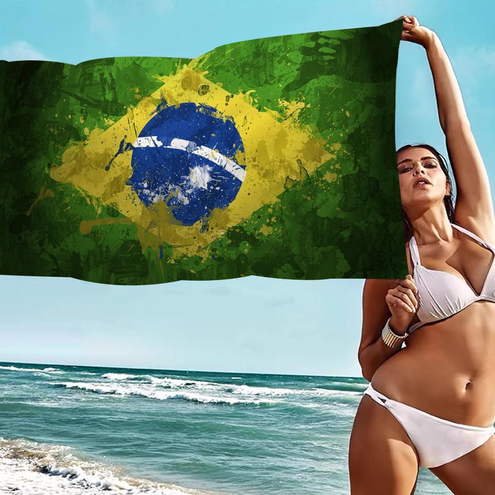Brazil Brazilian Flag Big Microfiber Beach Towels Quick Dry Towel Sand Beach Towels Pool Towel For Travel Swim Pool Yoga