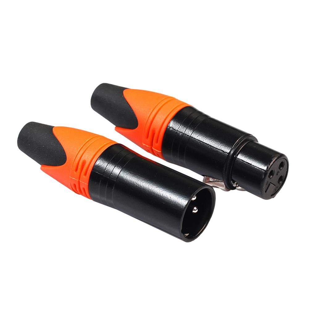 2pcs 3Pin XLR Female Male Microphone Audio Cable Plug DIY Connectors Adapters