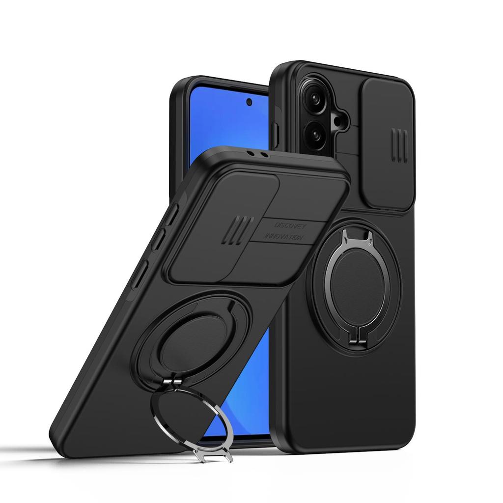 Slide Window Lens Protection Magnetic Ring Bracket Case For Samsung Galaxy A36 A56 A26 A16 Armor case
