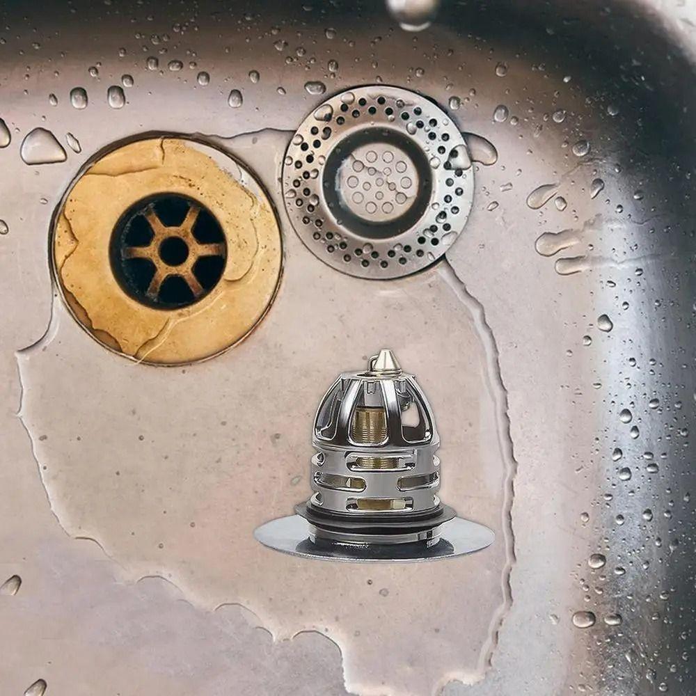 2Pcs Bounce Up Press Type Shower Sink Plug Plastic/Brass Core Wash Basin Stopper New Drain Filter