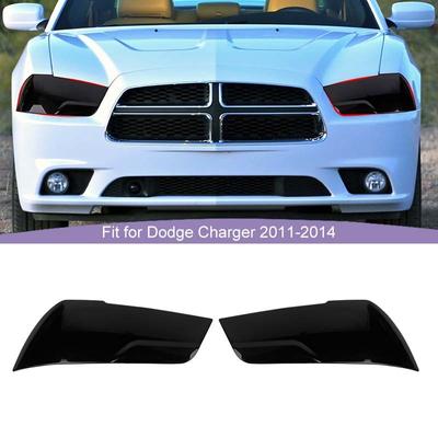 Крышки фар передний бампер ABS украшение лампы для Dodge Charger 2011-2014 внешние аксессуары (Копченый черный)