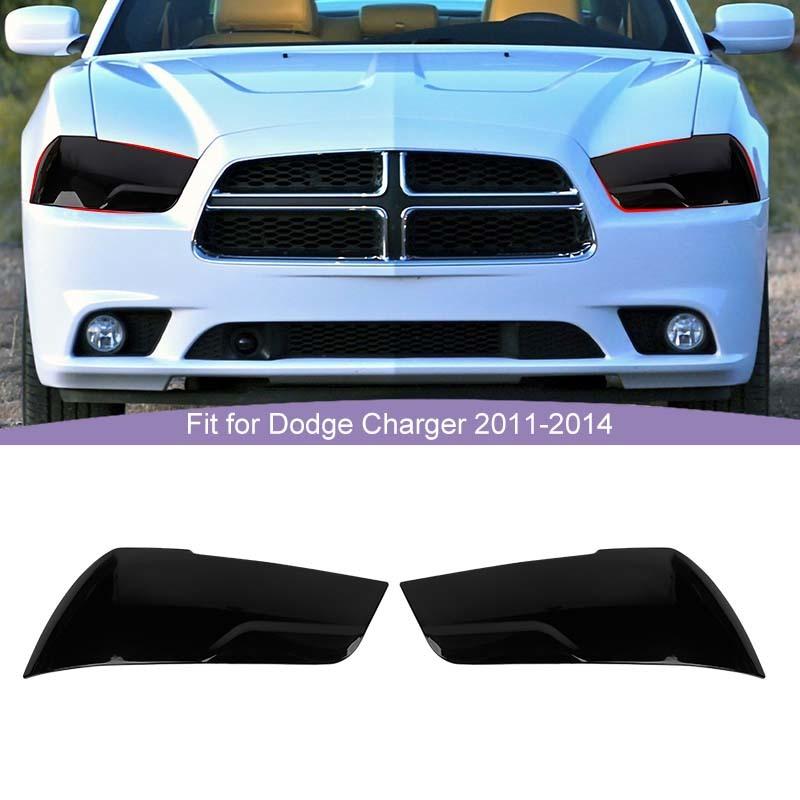 Крышки фар передний бампер ABS украшение лампы для Dodge Charger 2011-2014 внешние аксессуары (Копченый черный)