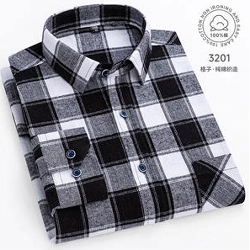 10XL 11XL 100% хлопок Осень Зима Рубашка для полных мужчин Длинный рукав высокое качество шерсть модная клетчатая повседневная немнущаяся