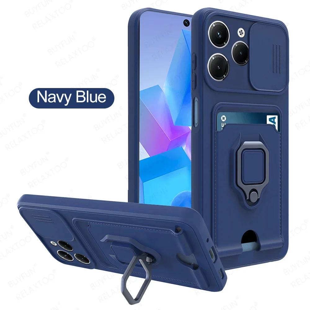 Чехол с защитой камеры-слайдером для Infinix Hot 40 Pro Note 40 Pro Plus 30 Spark 2024, магнитный кронштейн для автомобиля, чехол-картхолдер