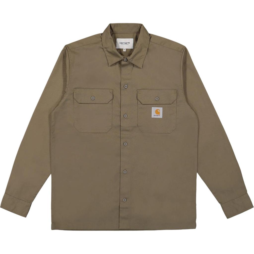 Carhartt WIP Shirts Men's Brown Lapel Moderate Straight Fit I027579-1NI-XX