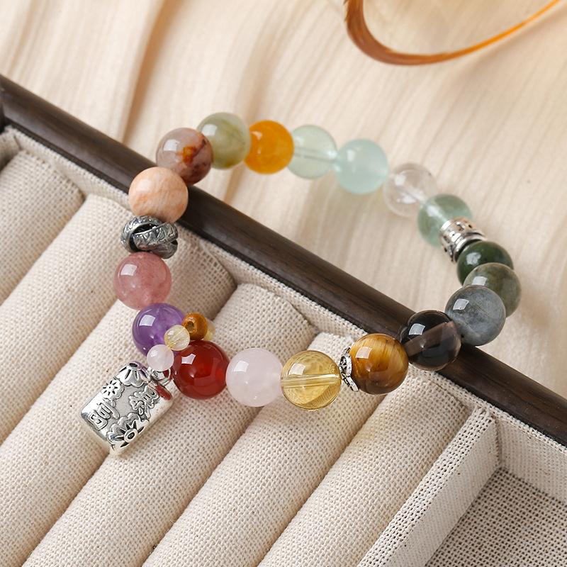 Strawberry Crystal Duobao Bracelet, Amethyst Bracelet. Bangles Women Fashion Jewelry Accessories Gift