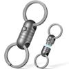 [TIMULTI] Титановый магнитный брелок с быстросъемным механизмом и стильным кольцом для ключей (2 серый титан)