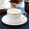 Gold Painted Coffee Cup Set Ceramic an Bone Porcelain Coffee Mug with Saucer Luxury Outline In Gold Tea Cup with
