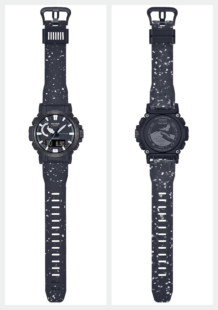 Часы Casio Pro Trek Climber Line, Радиоуправляемые, Солнечные, Изготовлены из биомассового пластика, PRW-61NJ-1JR, Мужские, Черные (Официальный японский продукт)