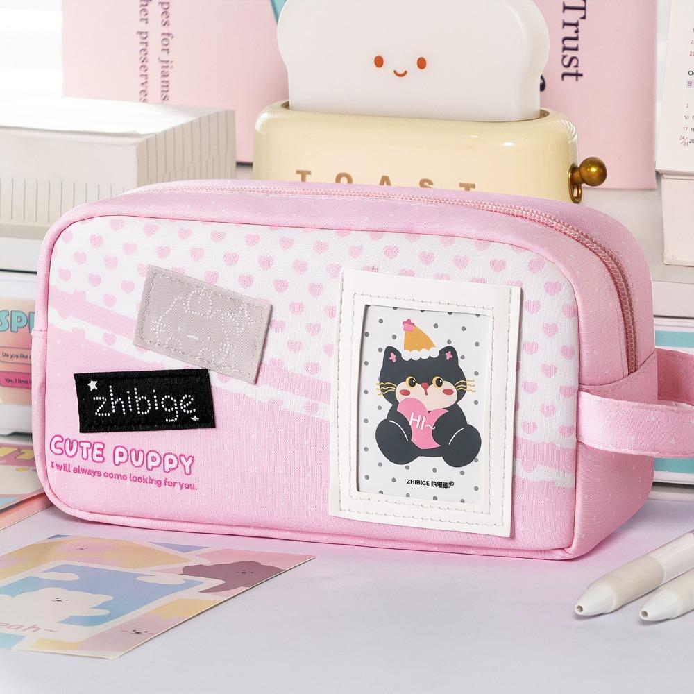 Handheld Pen Bag Large Capacity Pencil Pouch Portable Stationery Organizer  Gift