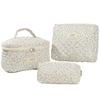 Women Quilted Makeup Bag Makeup Storage Bag Large Capacity Aesthetic Cosmetic Bag with Clutch Bag & Pen Case Outdoor Travel Bag