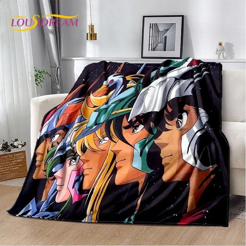 Мягкое фланелевое одеяло из мультфильма Saint Seiya 3D Retro для кроватей, диванов, пикников, пледов для отдыха на свежем воздухе, подарков