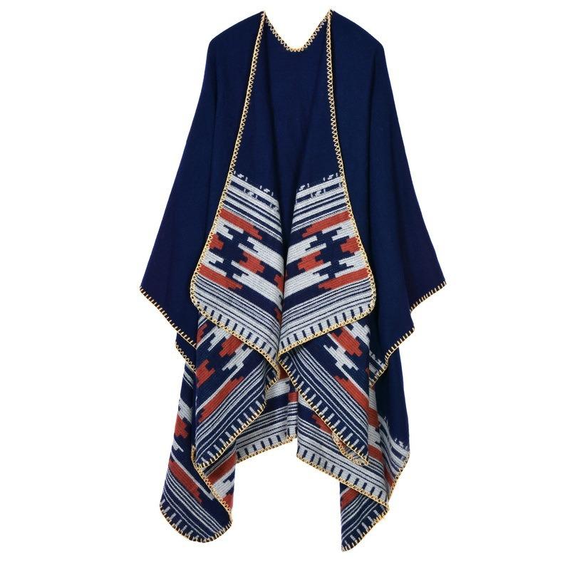 AEC Hand-sewn Edge Thickened and Lengthened Open Hot-selling Cape Air Conditioner Warm Decorative Shawl Scarf